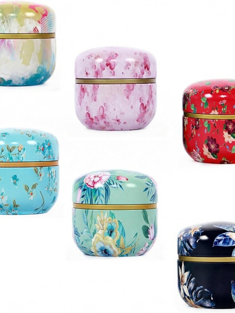 6 Pcs Tea Canister with Lids Tea Tins for Loose Tea Storage